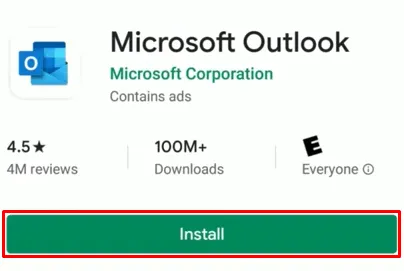 Android install Microsoft Outlook 365