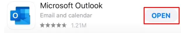 Apple iPhone open Microsoft Outlook 365
