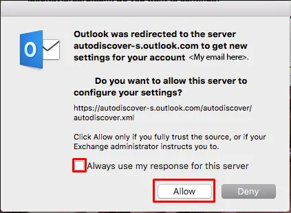 Apple Mac Microsoft Outlook 365 auto discover