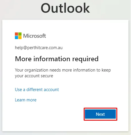 Microsoft Outlook 365 online exchange more information required