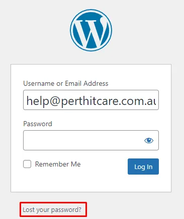 Wordpress website lost your password